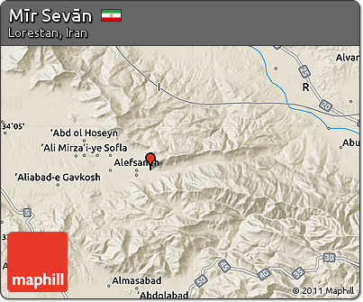 Shaded Relief Map of Mīr Sevān