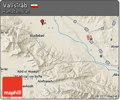Shaded Relief Map of Valīsīrāb