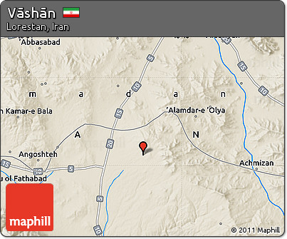 Shaded Relief Map of Vāshān
