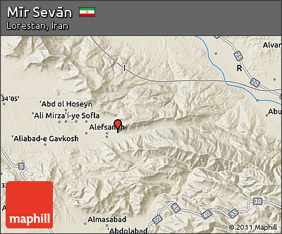 Shaded Relief Map of Mīr Sevān