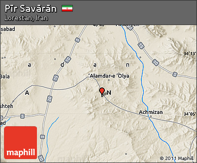 Shaded Relief Map of Pīr Savārān