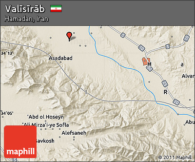 Shaded Relief Map of Valīsīrāb
