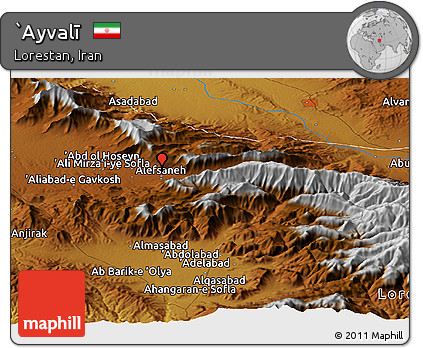 Physical Panoramic Map of `Ayvalī