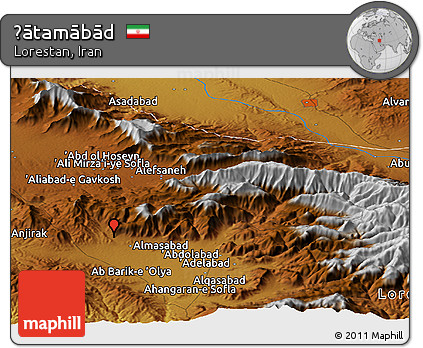 Physical Panoramic Map of Ḩātamābād