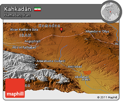 Physical Panoramic Map of Kahkadān