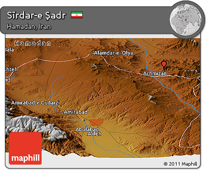 Physical Panoramic Map of Sīrdar-e Şadr
