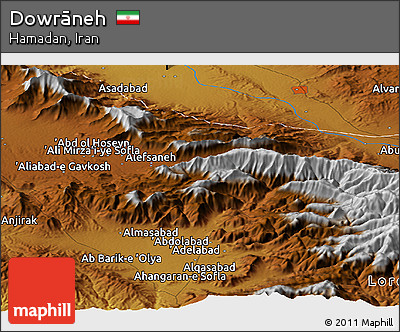 Physical Panoramic Map of Dowrāneh