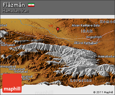 Physical Panoramic Map of Fīāzmān