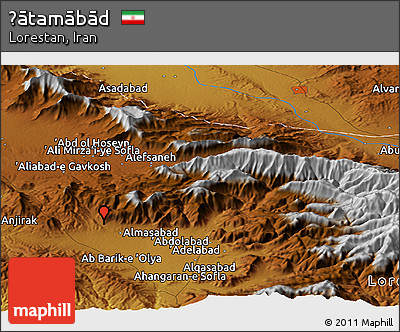 Physical Panoramic Map of Ḩātamābād