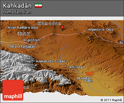 Physical Panoramic Map of Kahkadān