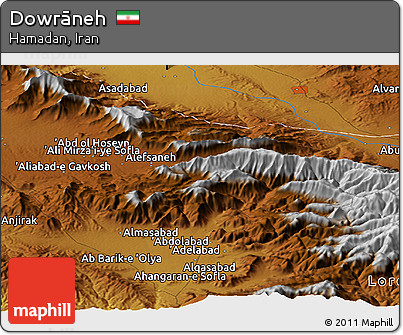 Physical Panoramic Map of Dowrāneh