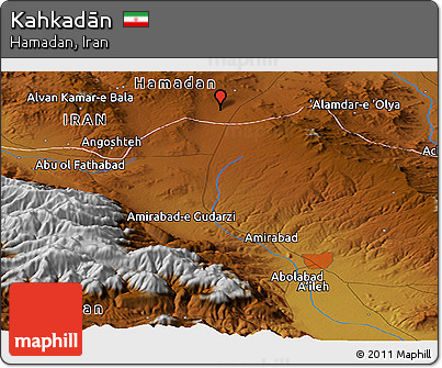 Physical Panoramic Map of Kahkadān