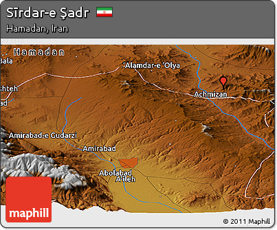 Physical Panoramic Map of Sīrdar-e Şadr