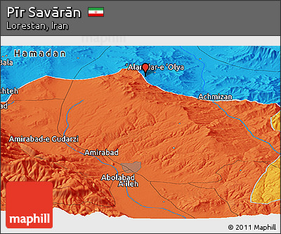 Political Panoramic Map of Pīr Savārān