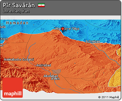 Political Panoramic Map of Pīr Savārān