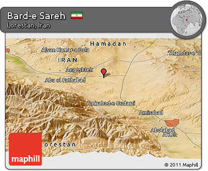 Satellite Panoramic Map of Bard-e Sareh