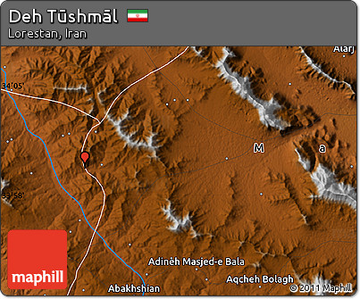 Physical Map of Deh Tūshmāl