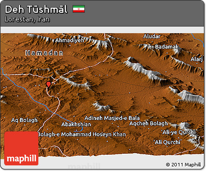 Physical Panoramic Map of Deh Tūshmāl