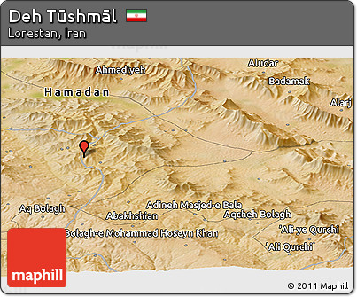 Satellite Panoramic Map of Deh Tūshmāl
