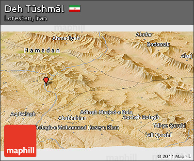 Satellite Panoramic Map of Deh Tūshmāl