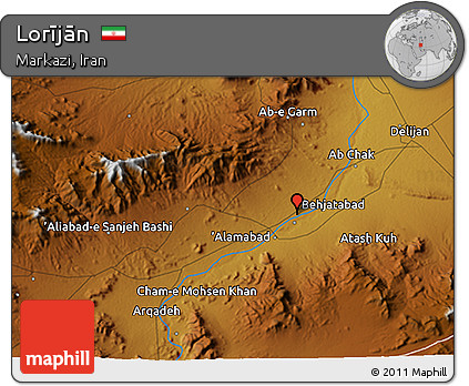 Physical 3D Map of Lorījān