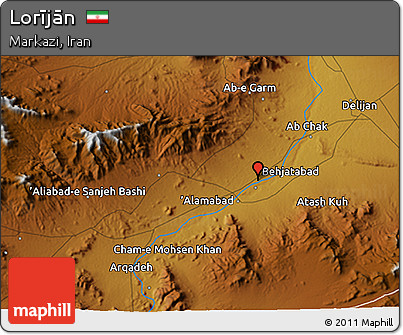 Physical 3D Map of Lorījān