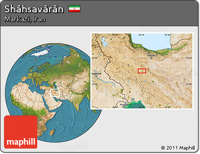 Satellite Location Map of Shāhsavārān