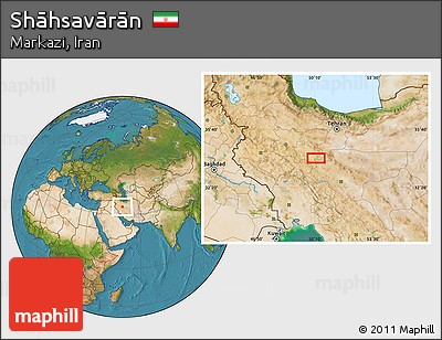 Satellite Location Map of Shāhsavārān