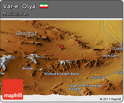 Physical Panoramic Map of Var-e `Olyā