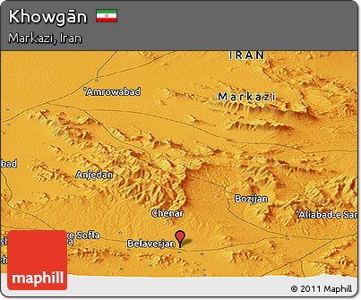 Political Panoramic Map of Khowgān
