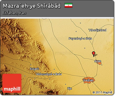 Physical 3D Map of Mazra`eh-ye Shīrābād