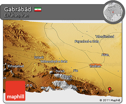 Physical Panoramic Map of Gabrābād