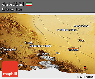 Physical Panoramic Map of Gabrābād