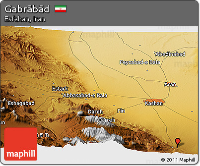Physical Panoramic Map of Gabrābād
