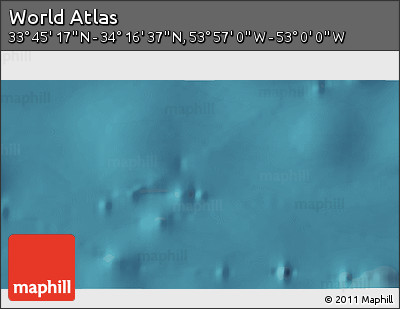Satellite 3D Map of the Area around 34° 0' 57" N, 53° 28' 30" W