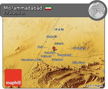 Physical 3D Map of Moḩammadābād