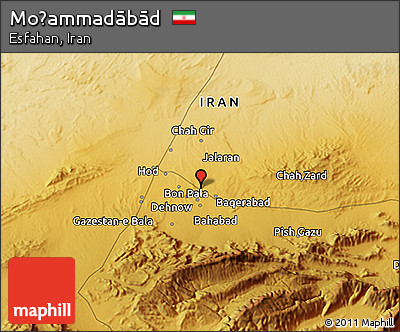 Physical 3D Map of Moḩammadābād