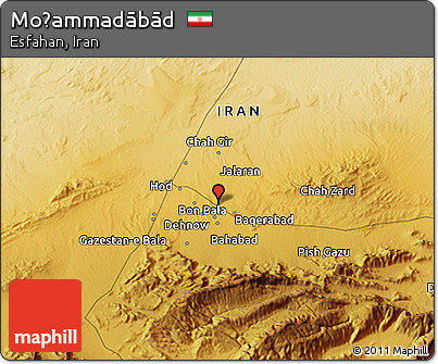 Physical 3D Map of Moḩammadābād