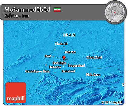 Political 3D Map of Moḩammadābād