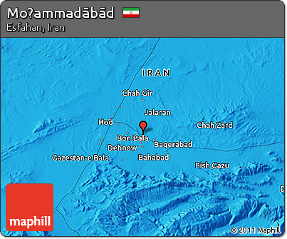 Political 3D Map of Moḩammadābād