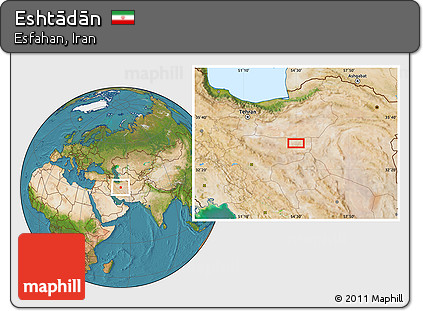 Satellite Location Map of Eshtādān