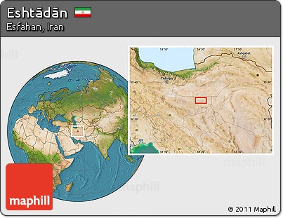 Satellite Location Map of Eshtādān