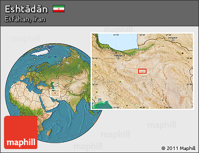 Satellite Location Map of Eshtādān