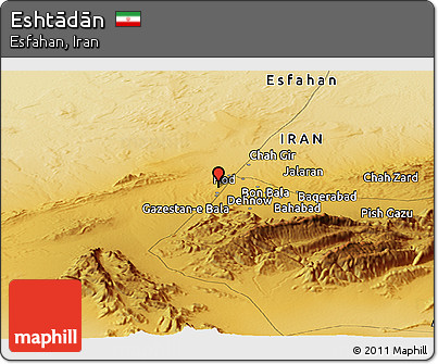 Physical Panoramic Map of Eshtādān