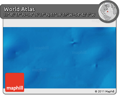 Shaded Relief 3D Map of the Area around 34° 0' 57" N, 55° 10' 29" W