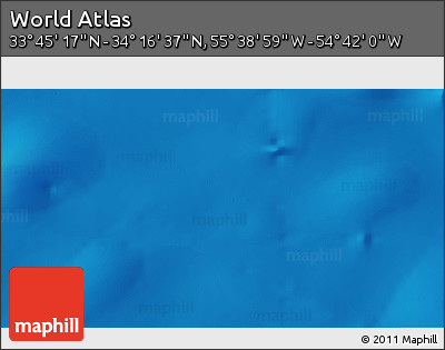 Shaded Relief 3D Map of the Area around 34° 0' 57" N, 55° 10' 29" W