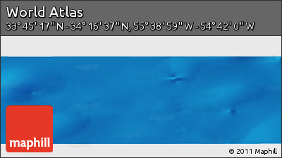 Shaded Relief Panoramic Map of the Area around 34° 0' 57" N, 55° 10' 29" W