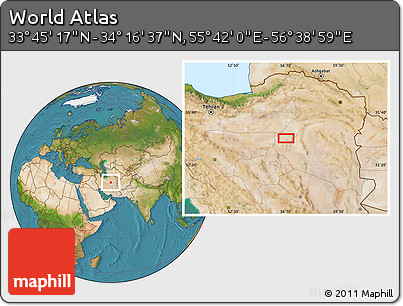 Satellite Location Map of the Area around 34° 0' 57" N, 56° 10' 29" E