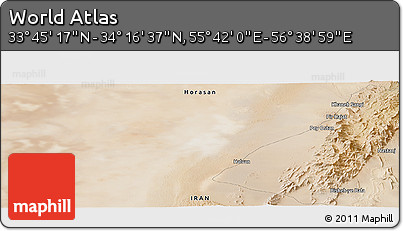 Satellite Panoramic Map of the Area around 34° 0' 57" N, 56° 10' 29" E