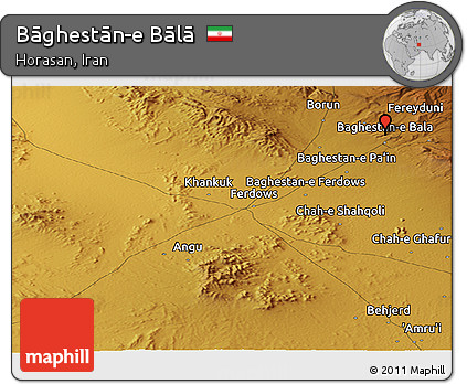 Physical Panoramic Map of Bāghestān-e Bālā